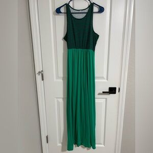 Green Striped Maxi Dress